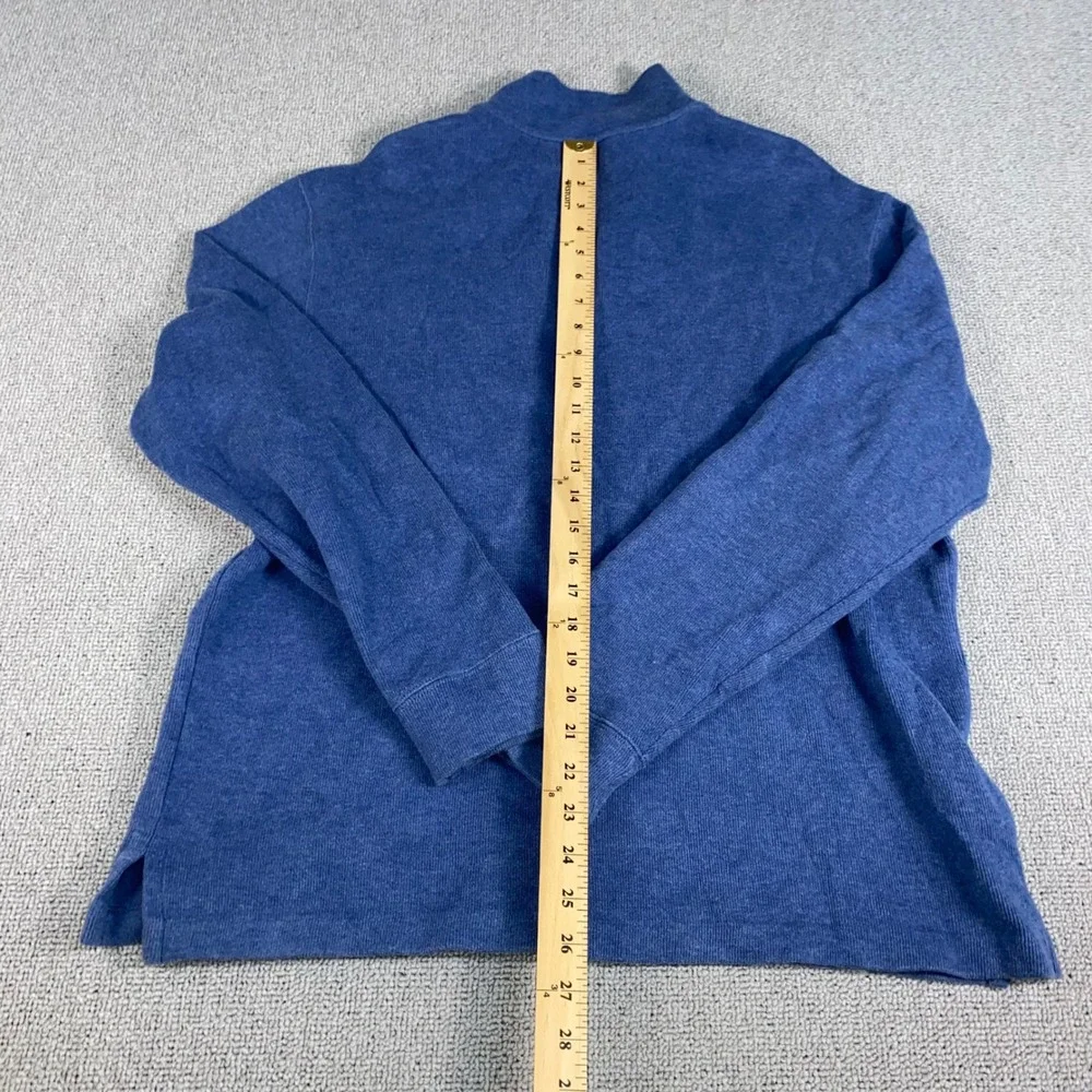 Polo Ralph Lauren Quarter Zip Sweater Mens Large Blue Cotton Pullover Pony Logo